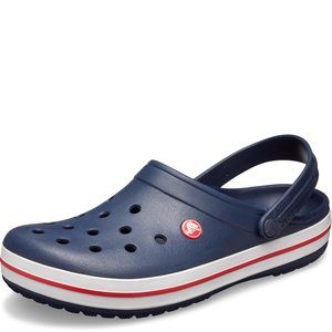 CROCS MEN'S AND WOMEN'S CROCBAND CLOG, NAVY, 10 WOMEN/8 MEN
